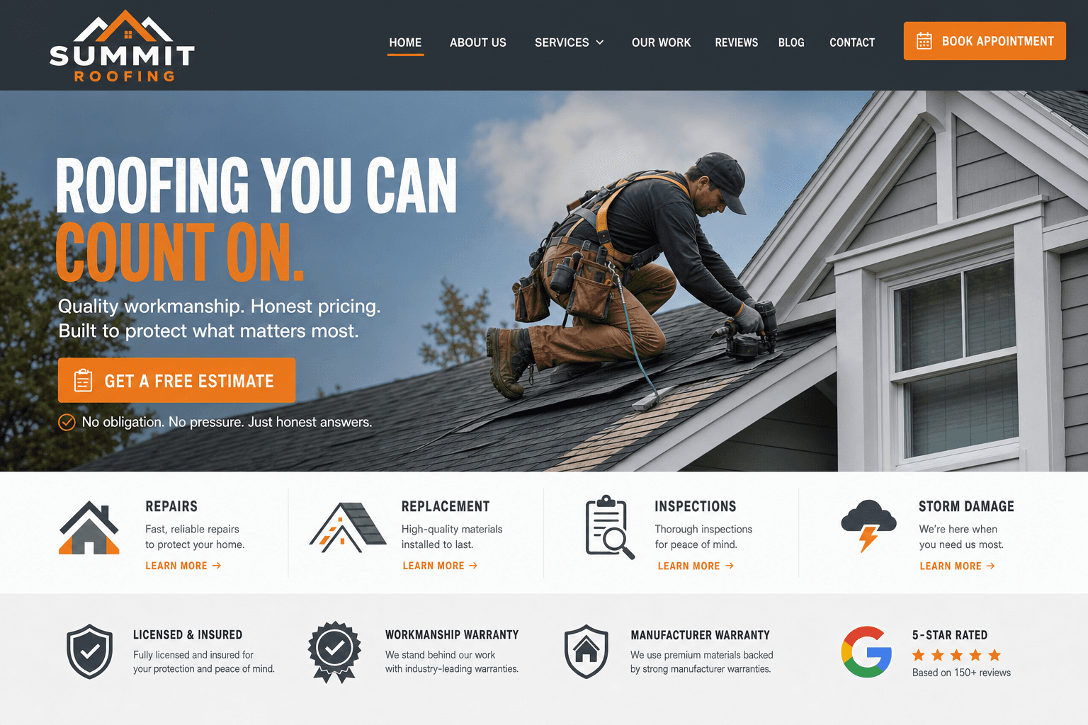 Summit Roofing website